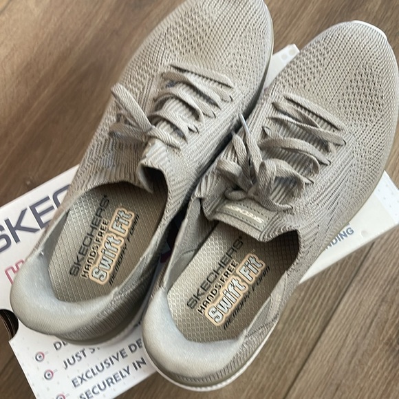 Skechers | flex memory foam Swift Fit taupe sneakers Sz 10 - Picture 4 of 11